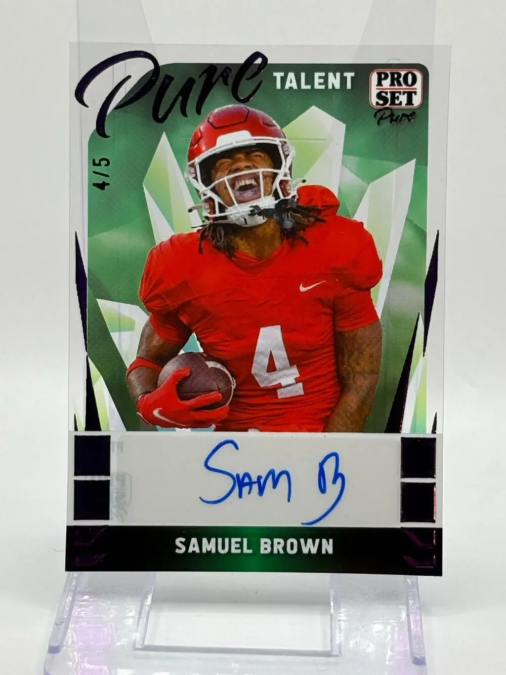 2023 Leaf Pro Set Pure Talent Samuel Brown Acetate Purple Auto 4/5 SP Packers